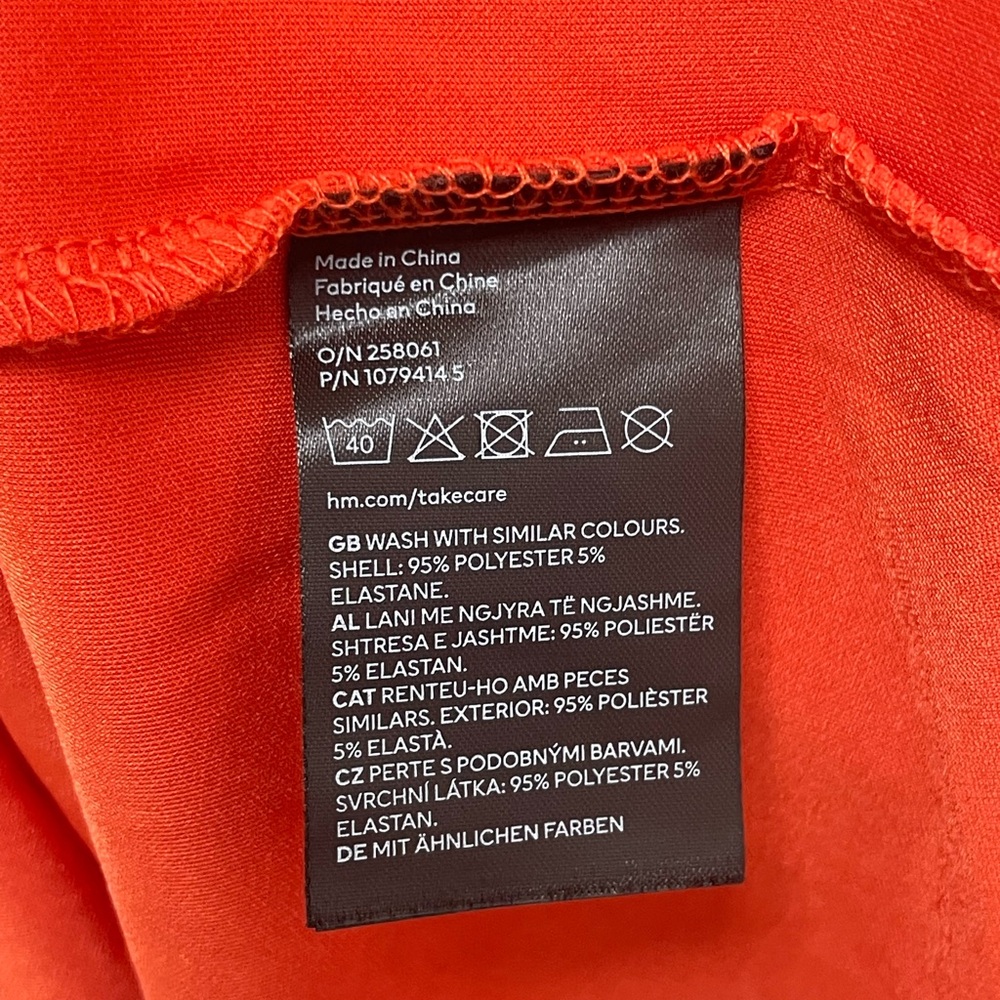 H&M NWT Women’s Small Orange Red Spaghetti Strap Women's Dress - Picture 7 of 8